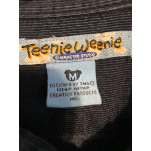 Women's Teenie Weenie Navy Blue Long Sleeved Button Up Corduroy Logo Pocket Shir - Picture 3 of 5